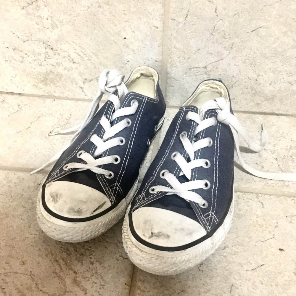 Navy Blue Low Top Converse